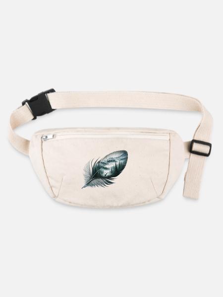 Plume de la faune - Sac banane recyclé Stanley/Stella - blanc naturel - Devant