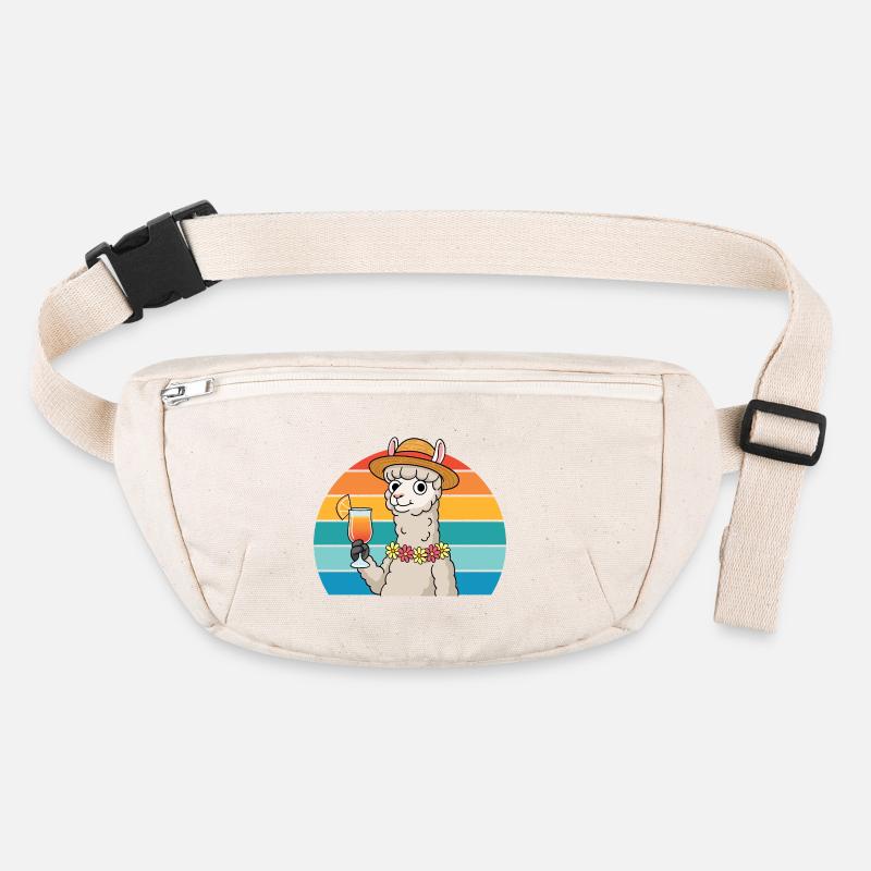 Alpaka mit Cocktail & Urlaubsstimmungs Lama  Stanley/Stella recycelte Gürteltasche