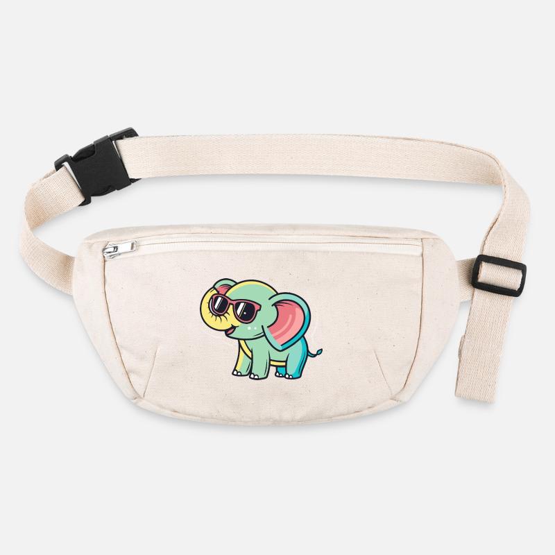 Pastel Elephant with Glasses Stanley/Stella recycled Hip Bag 