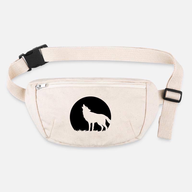 Howling Wolf At Full Moon (1C) Stanley/Stella recycled Hip Bag 