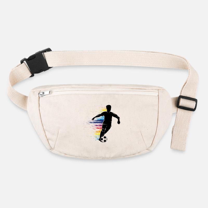 Fussballer Silhouette mit buntem Graffiti Stanley/Stella recycelte Gürteltasche