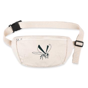 Libellule sur l’aile en noir et blanc - Sac banane recyclé Stanley/Stella - blanc naturel - Devant