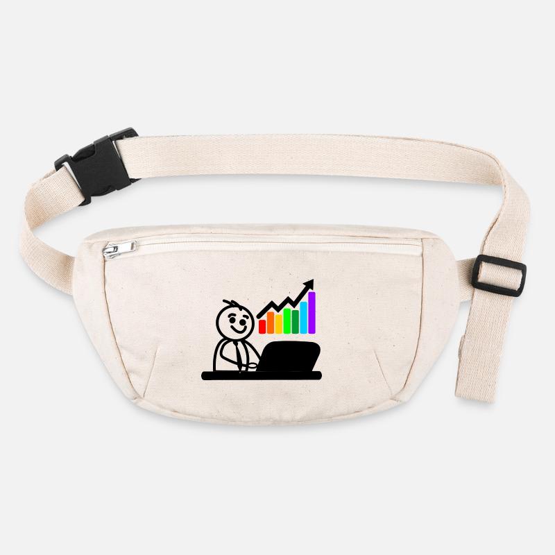 Happy young man on laptop colored chart Stanley/Stella recycled Hip Bag 