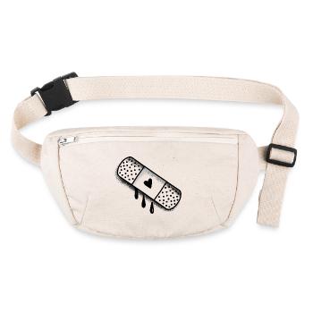 Pansement en plâtre collant avec un cœur d’amour - Sac banane recyclé Stanley/Stella - blanc naturel - Devant