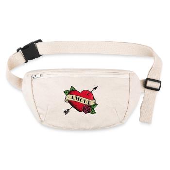 Coeur Tattoo Amour - Sac banane recyclé Stanley/Stella - blanc naturel - Devant