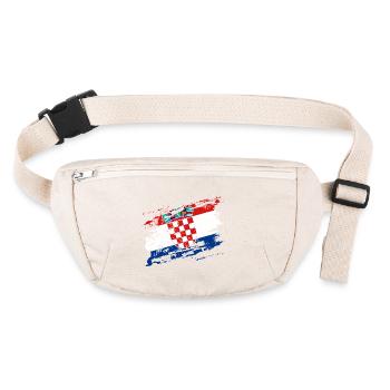 Kroatien Flagge Adria Zagreb Kroatische Fahne - Stanley/Stella recycelte Gürteltasche - Naturweiß - Vorne