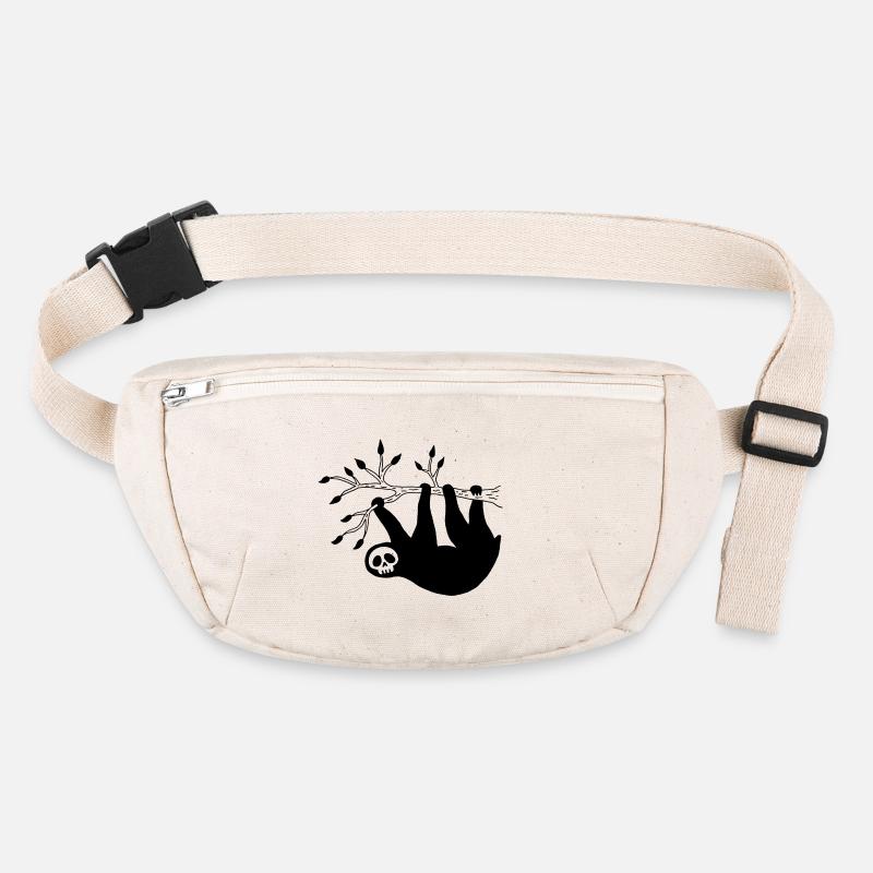 Schwarzer Faultierschädel Stanley/Stella recycelte Gürteltasche