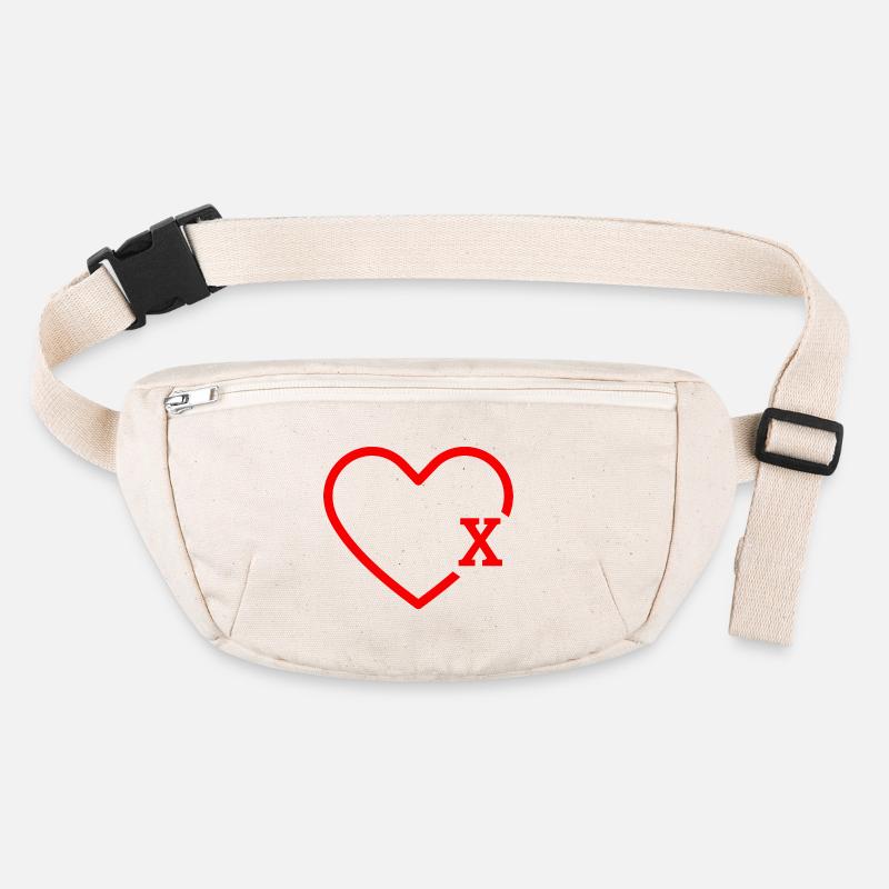 Letter X Red Heart Stanley/Stella recycled Hip Bag 