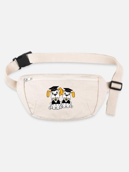 Dogs School Graduation Certificate Gymnasium College Abi - Stanley/Stella recycled Hip Bag  - natural - Front
