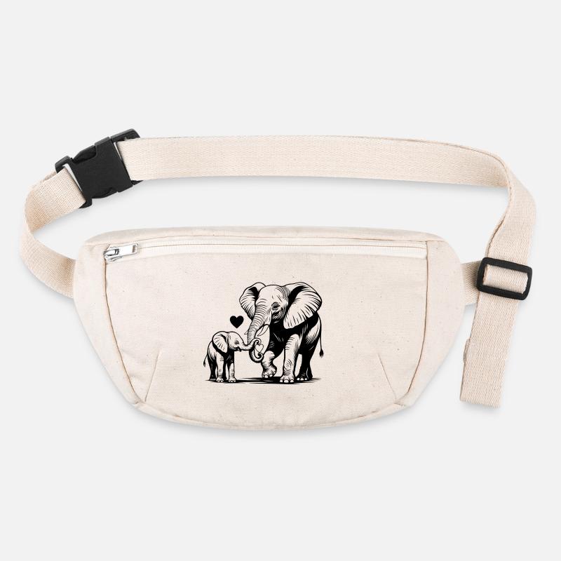 Elefanten Mama Baby Muttertag Geschenkidee Stanley/Stella recycelte Gürteltasche