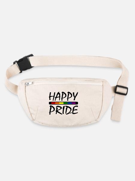 Happy pride - Sac banane recyclé Stanley/Stella - blanc naturel - Devant