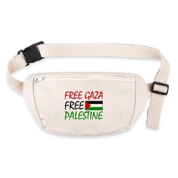 Free gaza Free palestine - Sac banane recyclé Stanley/Stella - blanc naturel - Devant