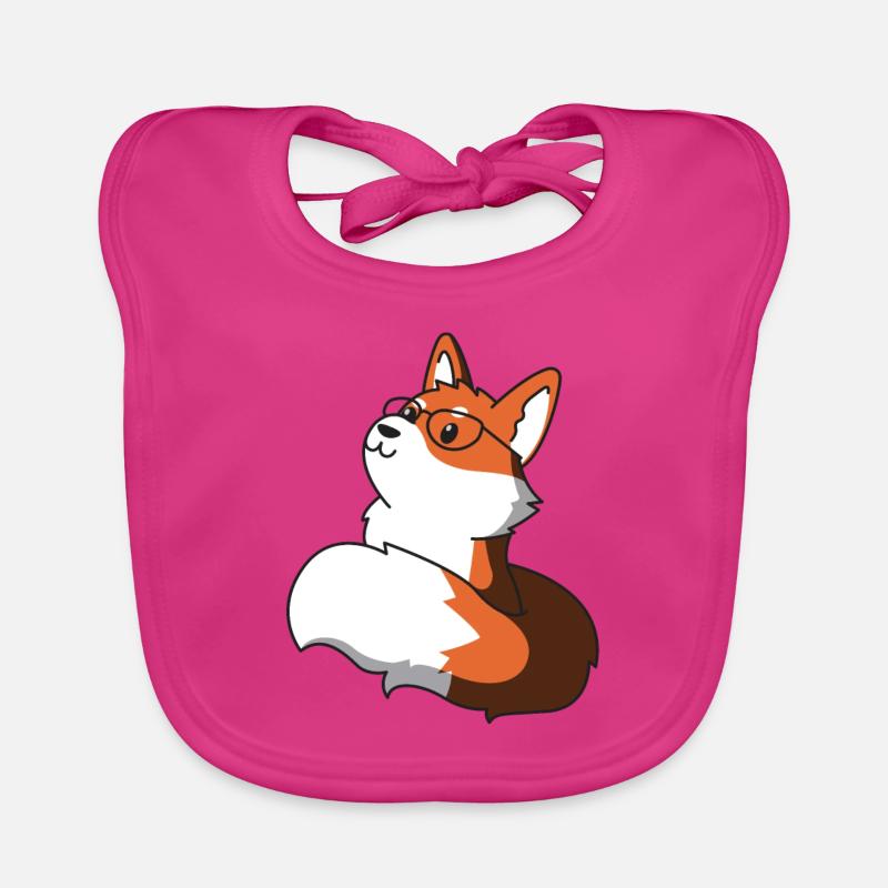 Schlauer Fuchs mit Brille Geschenk idee nerd idee Baby Bio-Lätzchen