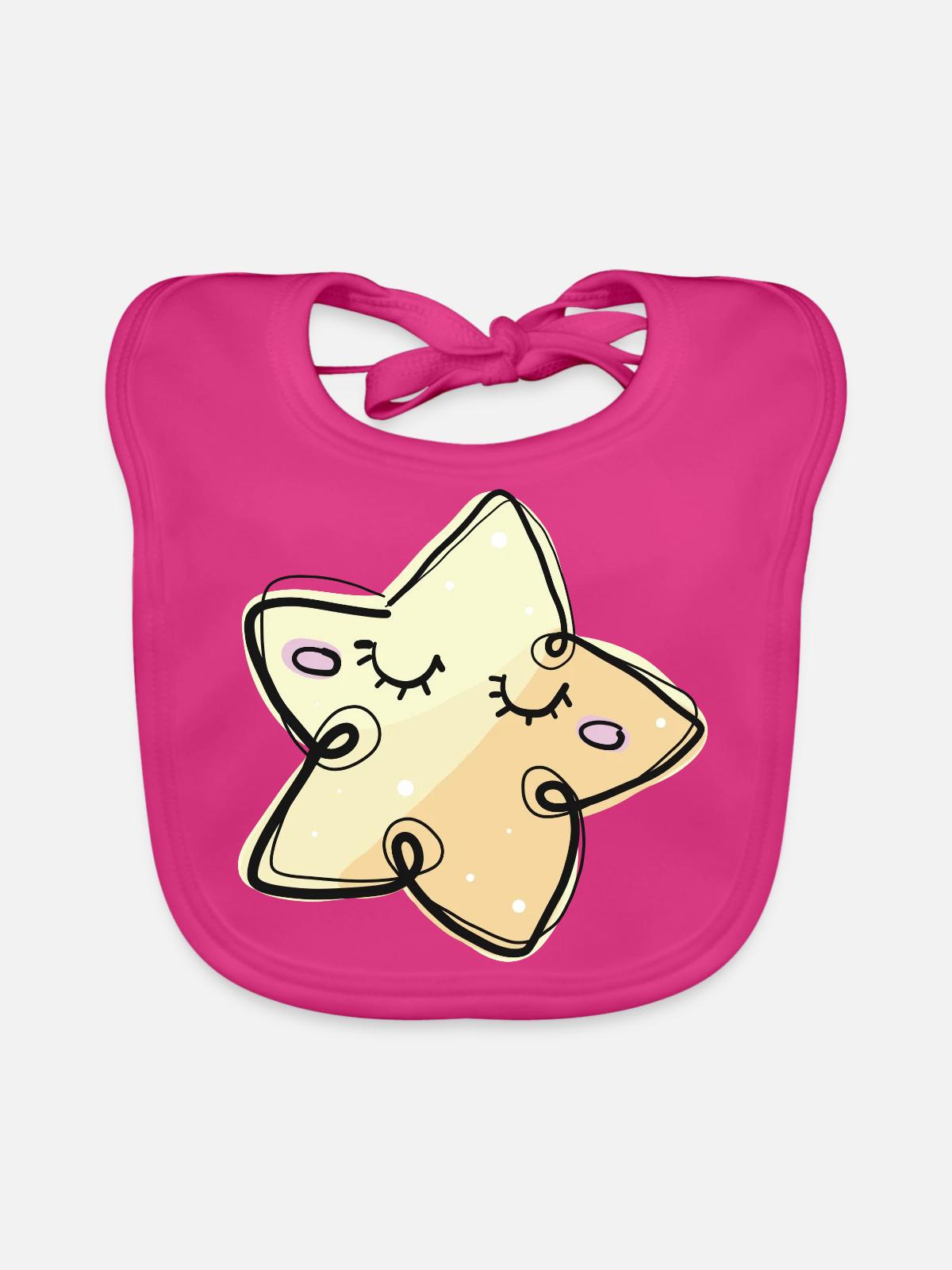 STERNCHEN - Baby Bio-Lätzchen - Fuchsia - Vorne