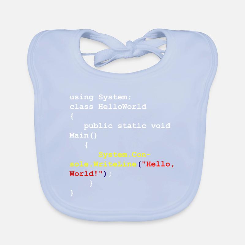 Programme cadeau pour les développeurs Hello World C # Sharp Bavoir bio Bébé