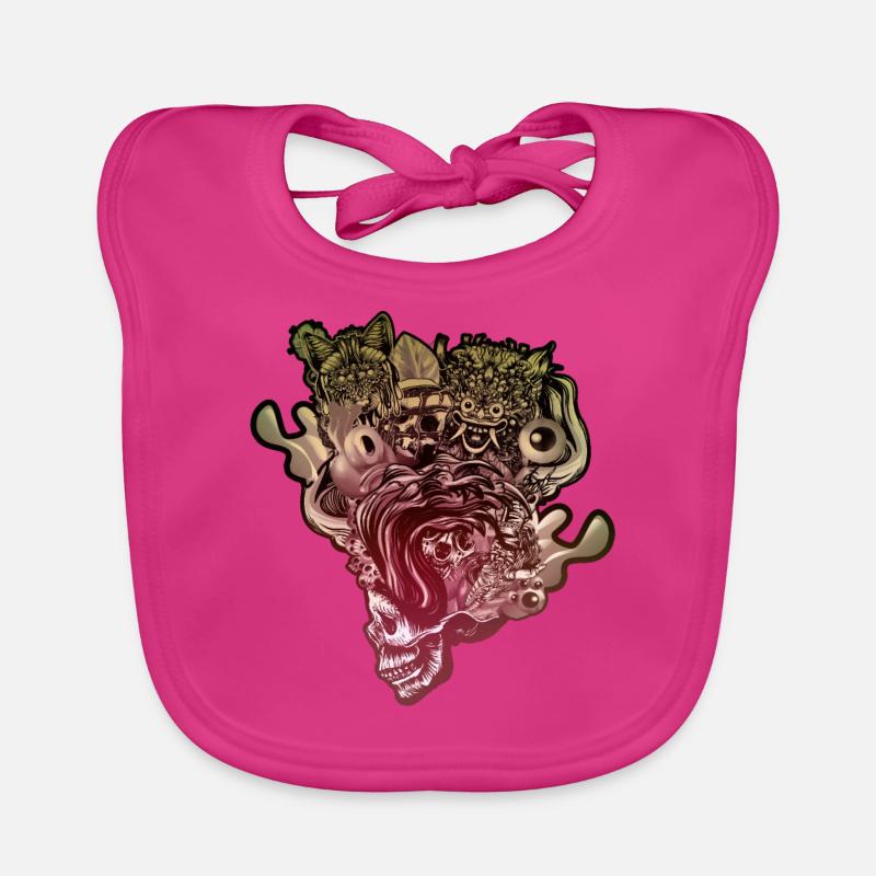 Head Blown Skull Organic Baby Bibs