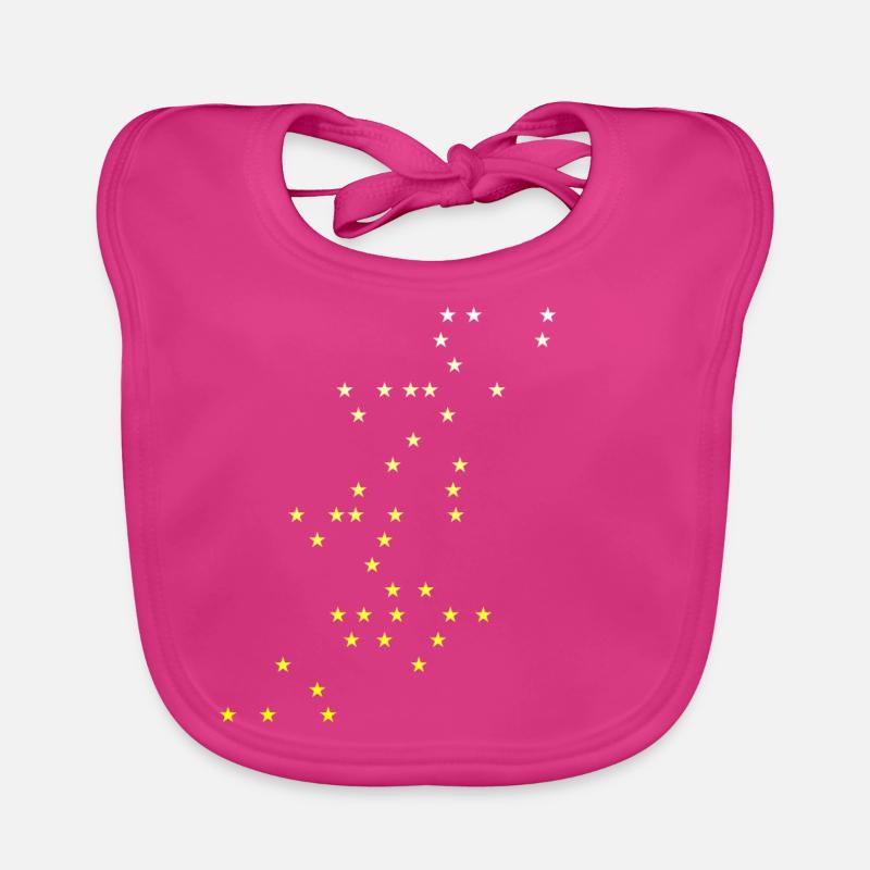 étoiles blanc jaune idée cadeau idée cadeau idée - Bavoir bio Bébé - fuchsia