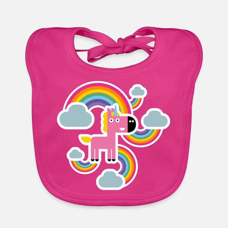 Rainbow unicorn Organic Baby Bibs