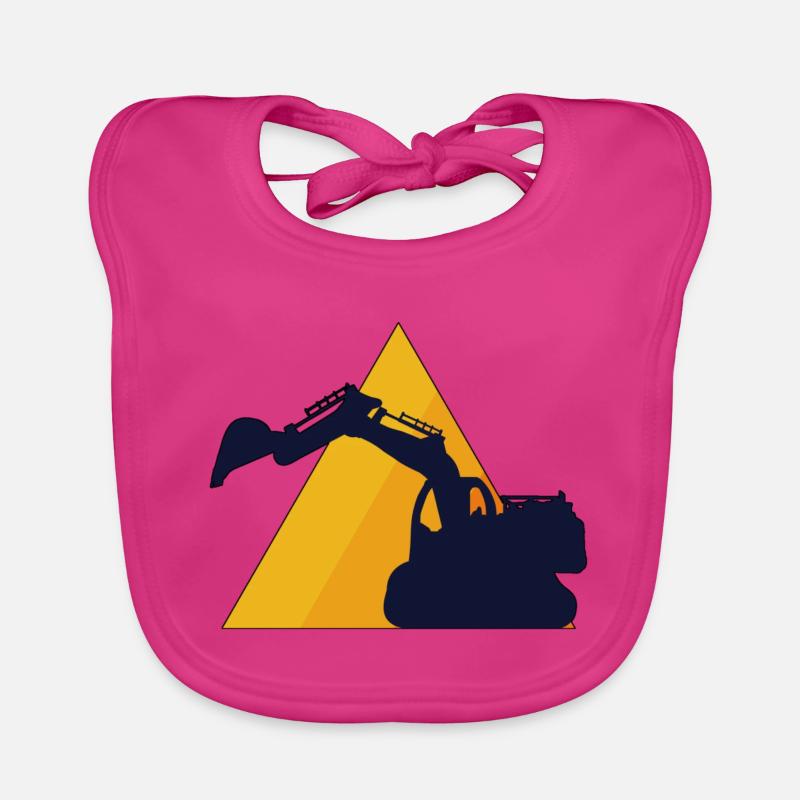 Excavator gift gift idea Organic Baby Bibs