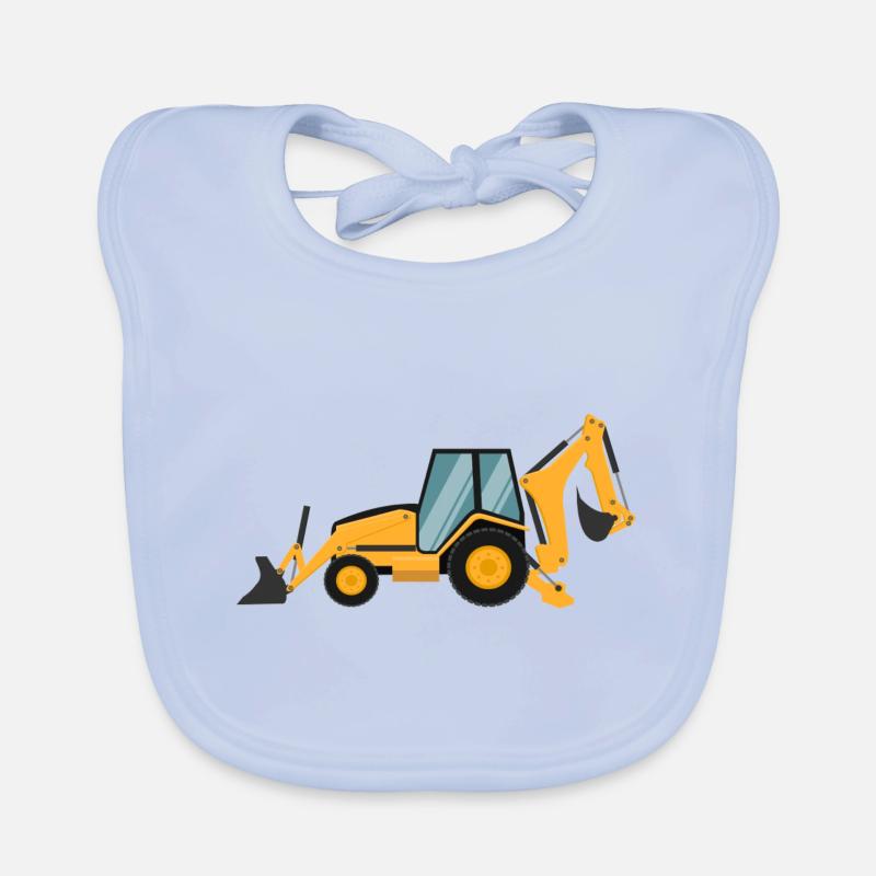 Excavator gift gift idea Organic Baby Bibs