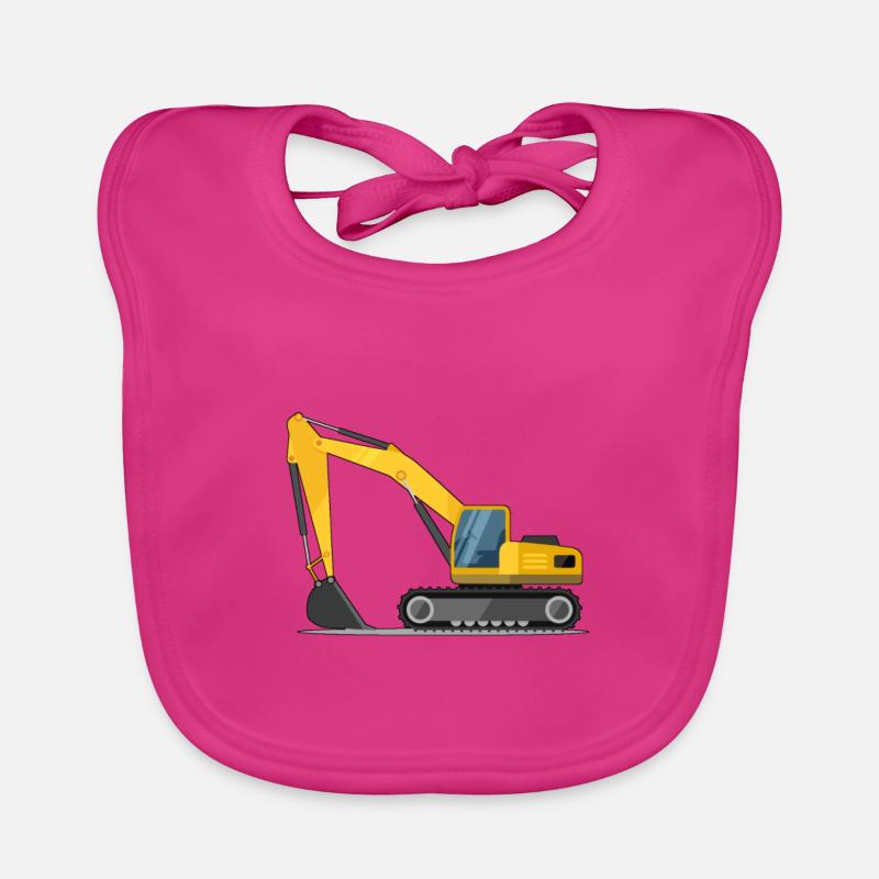 Bagger Geschenk Geschenkidee - Baby Bio-Lätzchen - Fuchsia