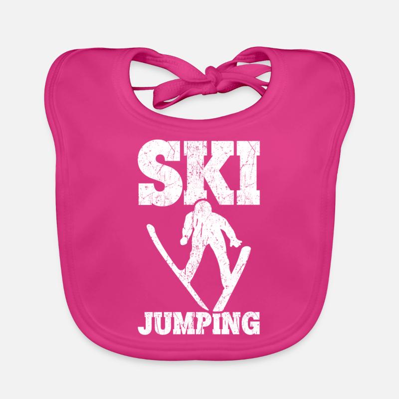 Ski jumping, ski jumping, ski jumpers Organic Baby Bibs