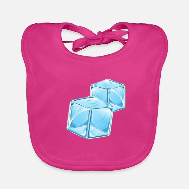 Glaçons - Bavoir bio Bébé - fuchsia
