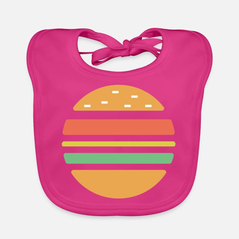 Cheeseburger Sunset - Bavoir bio Bébé - fuchsia