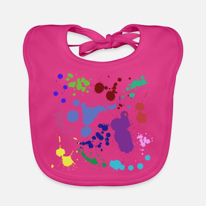 Paint splatter design Organic Baby Bibs