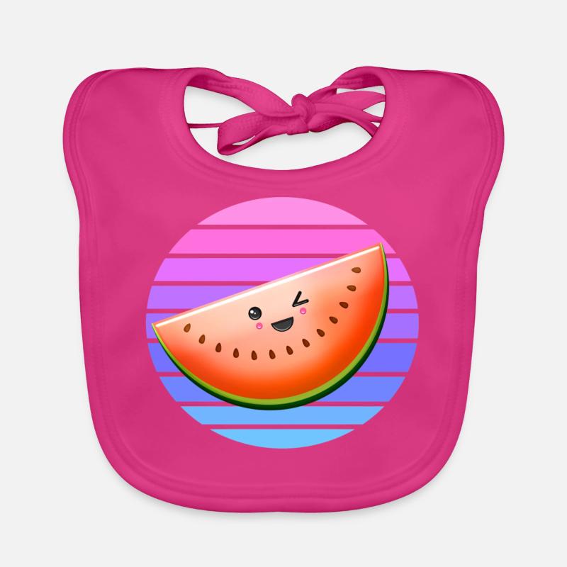 Winking melon at sunset Organic Baby Bibs