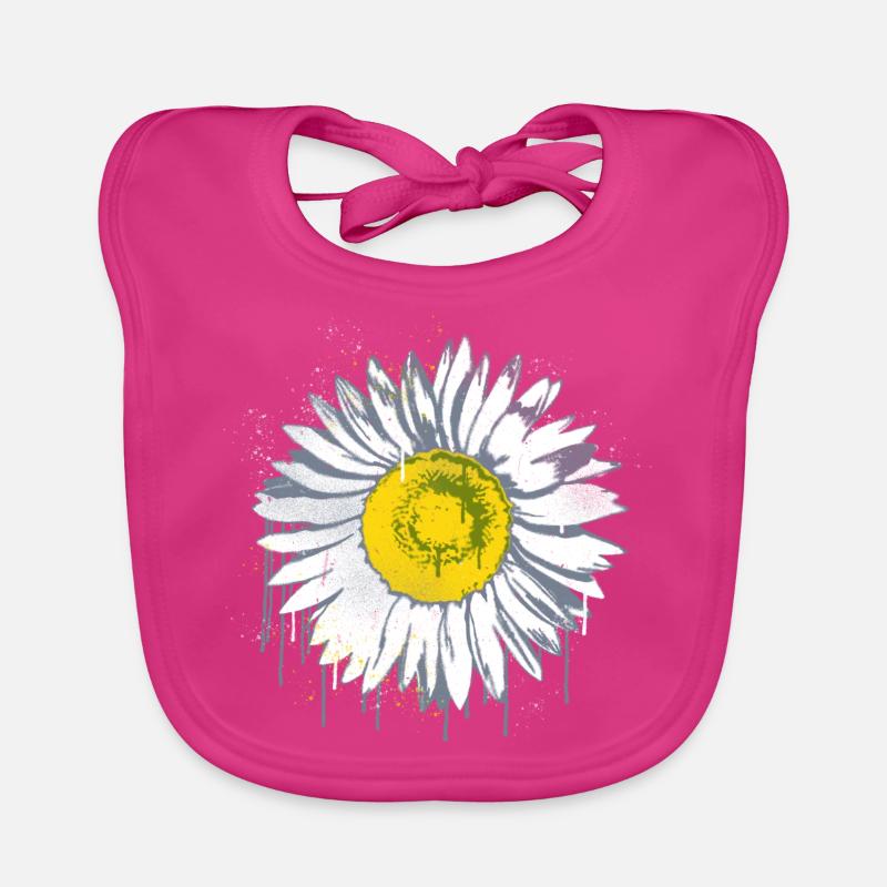 Daisy Stencil Graffiti Fleur Margerite Bavoir bio Bébé