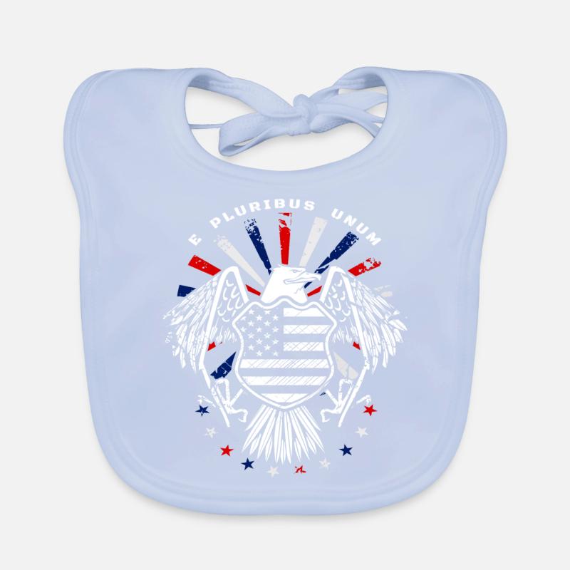 E Pluribus Unum mit US Flagge und Adler Baby Bio-Lätzchen