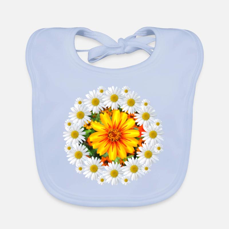 Margeriten mit bunter Blüte Gänseblümchen Blume Baby Bio-Lätzchen