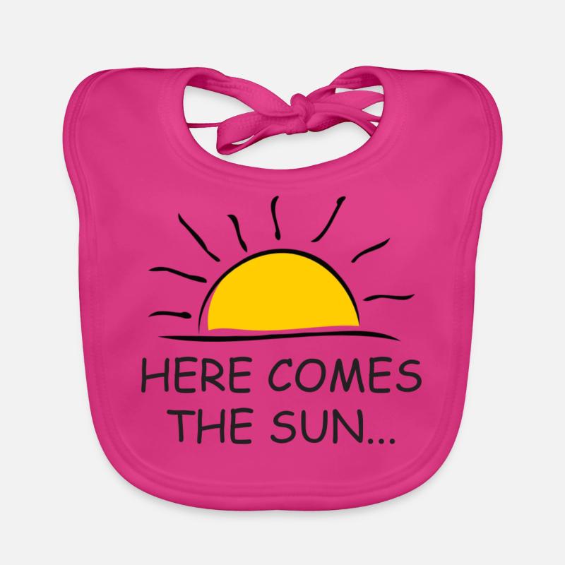 L’été, le soleil, le soleil ! Printemps, Vacances - Bavoir bio Bébé - fuchsia