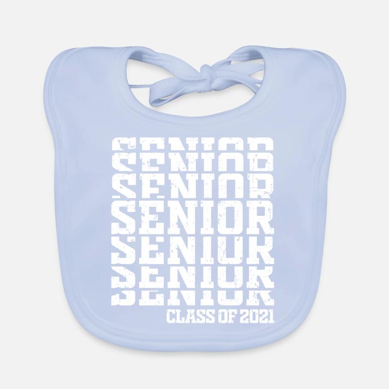 Classe de 2021 Senior Repeat Pattern Vintage Bavoir bio Bébé