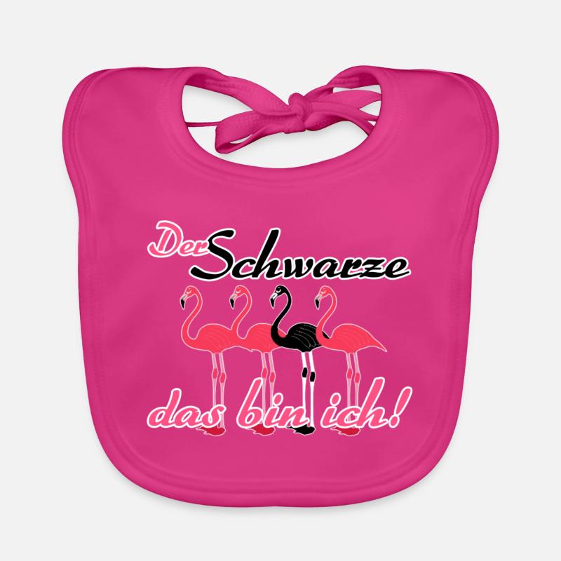 Schwarzer Flamingo, Fun, Tiere, Sprüche, Geschenk Baby Bio-Lätzchen