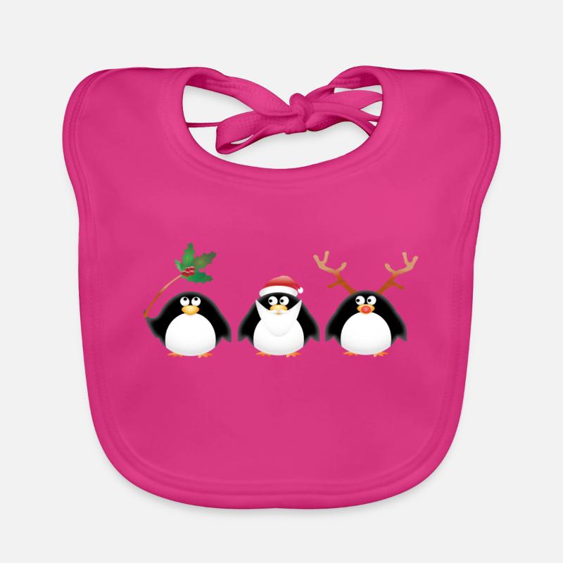 Weihnachten - Baby Bio-Lätzchen - Fuchsia