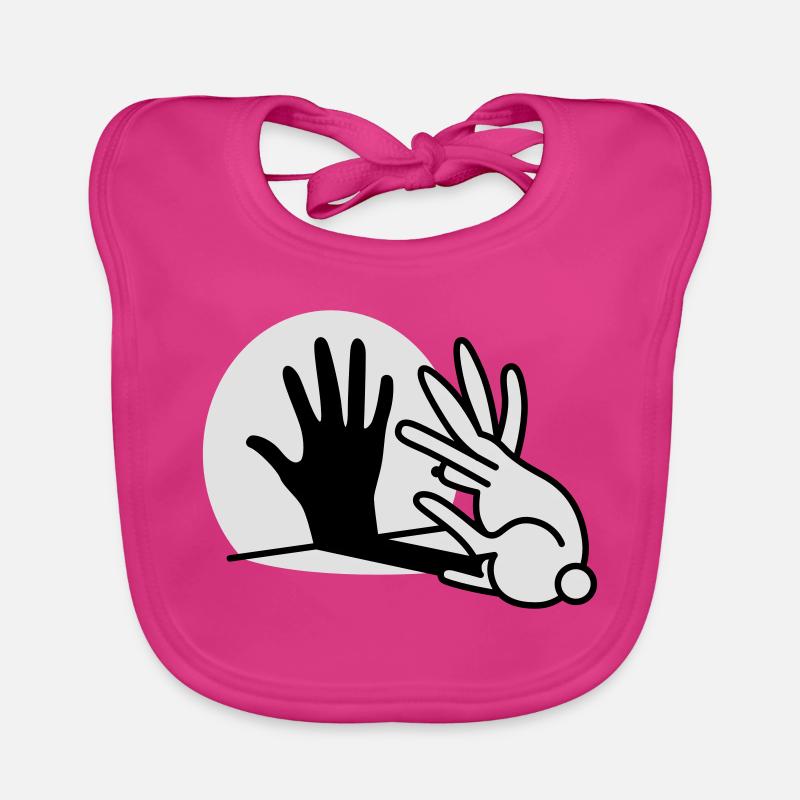 hand shadow rabbit 2 clr Organic Baby Bibs