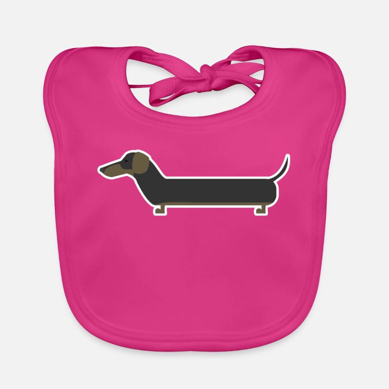Dackel - Baby Bio-Lätzchen - Fuchsia