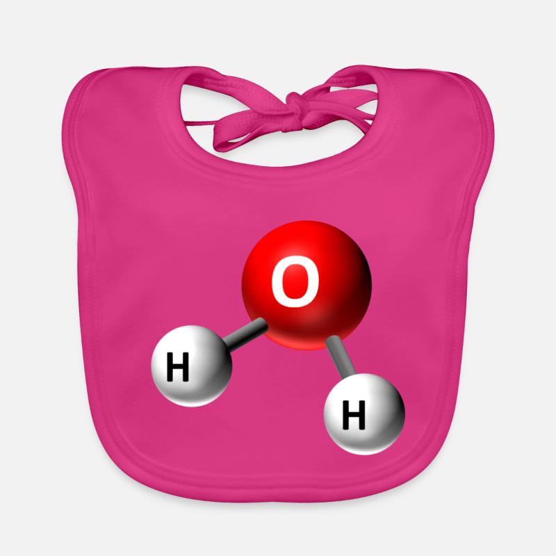 Graphique de la molécule d’eau - Bavoir bio Bébé - fuchsia