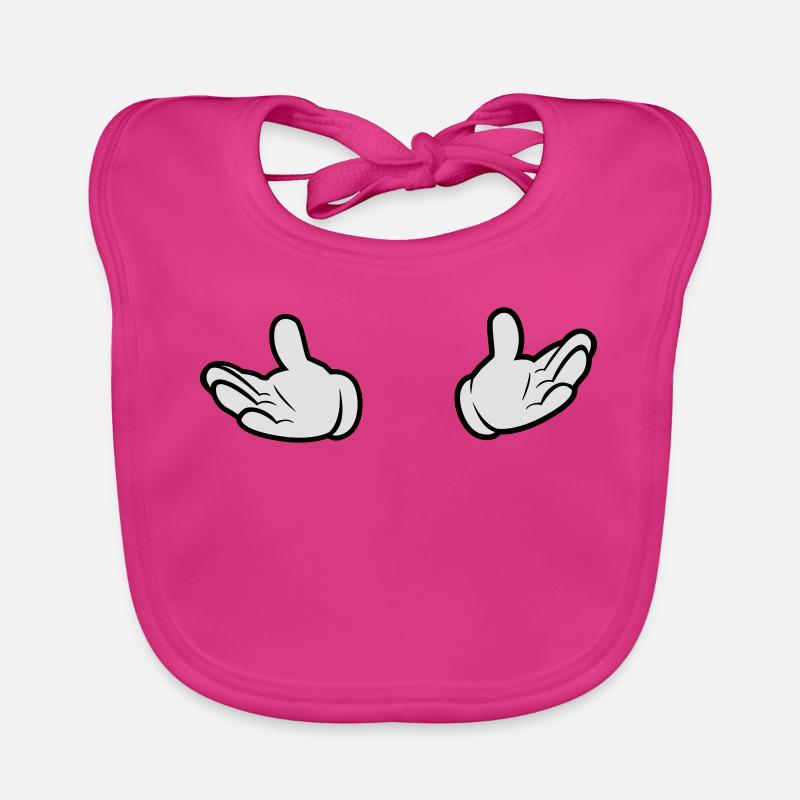 Comic Hände - offen - Baby Bio-Lätzchen - Fuchsia