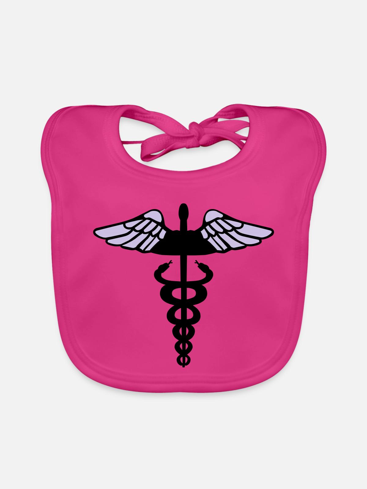 Caduceus - Baby Bio-Lätzchen - Fuchsia - Vorne