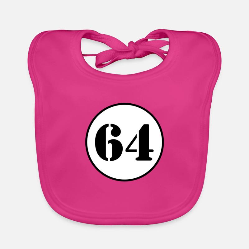 NUMBER 64 sixty four birthday gift Organic Baby Bibs