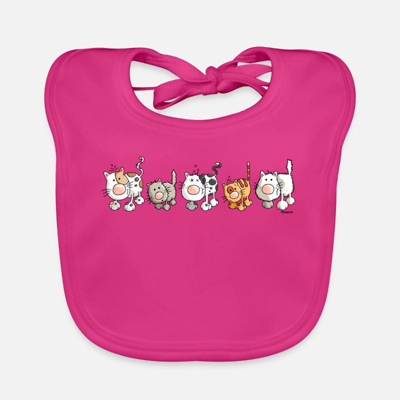 Chats drôles - Chat - Bavoir bio Bébé - fuchsia