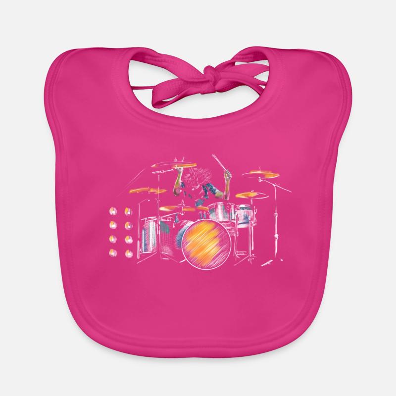 batteur - Bavoir bio Bébé - fuchsia