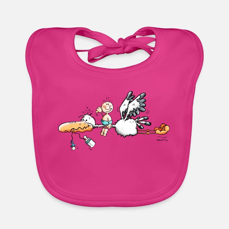 Cigogne apporte bébé Bavoir bio Bébé