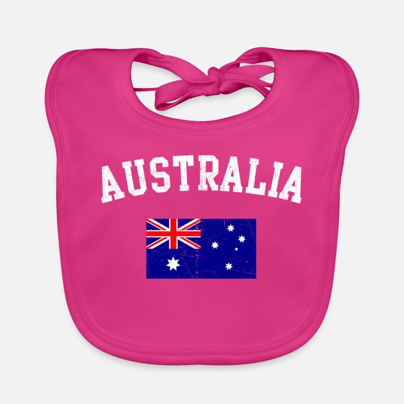 Graphique du drapeau en arc australien - Bavoir bio Bébé - fuchsia