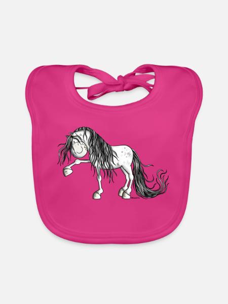 Lustiger Andalusier - Baby Bio-Lätzchen - Fuchsia - Vorne