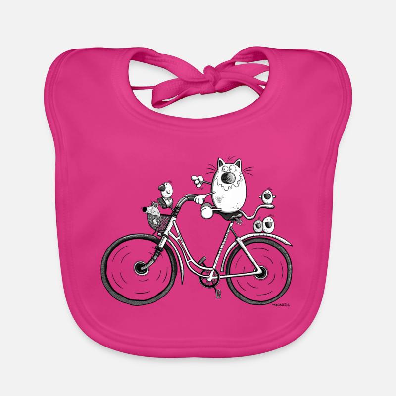 Chat et vélo Bavoir bio Bébé
