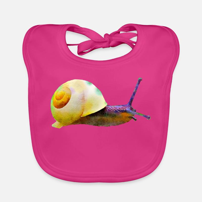 escargot - Bavoir bio Bébé - fuchsia